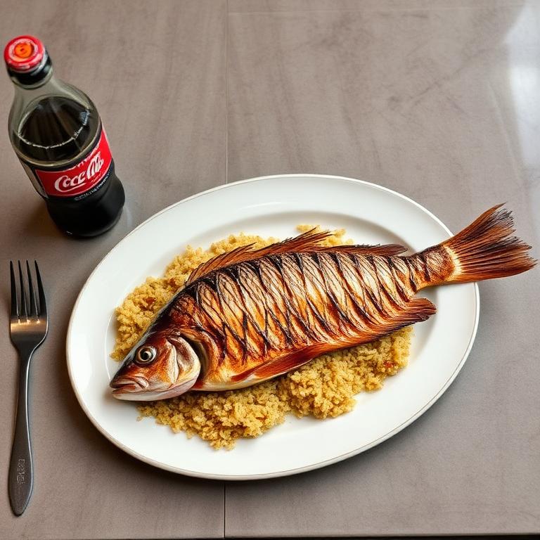 Grilled Fish + Jollof + Coke